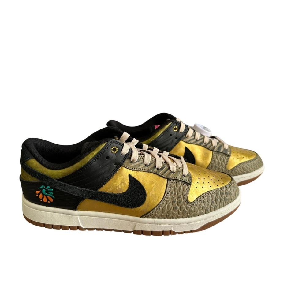La Familia Nike Dunks-Gold and Black Women's